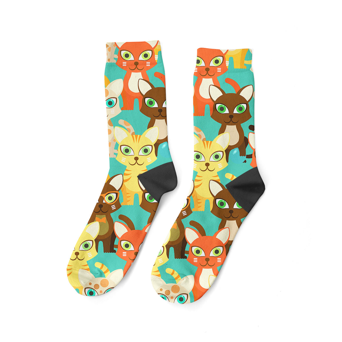 Renkli Kediler Soket Çorap