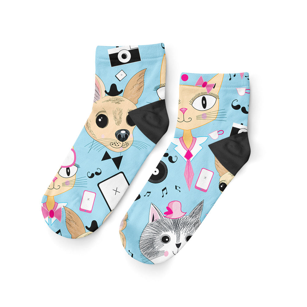 Cat-Dog Patik Çorap