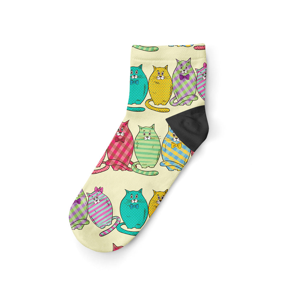 Renkli Kediler Patik Çorap