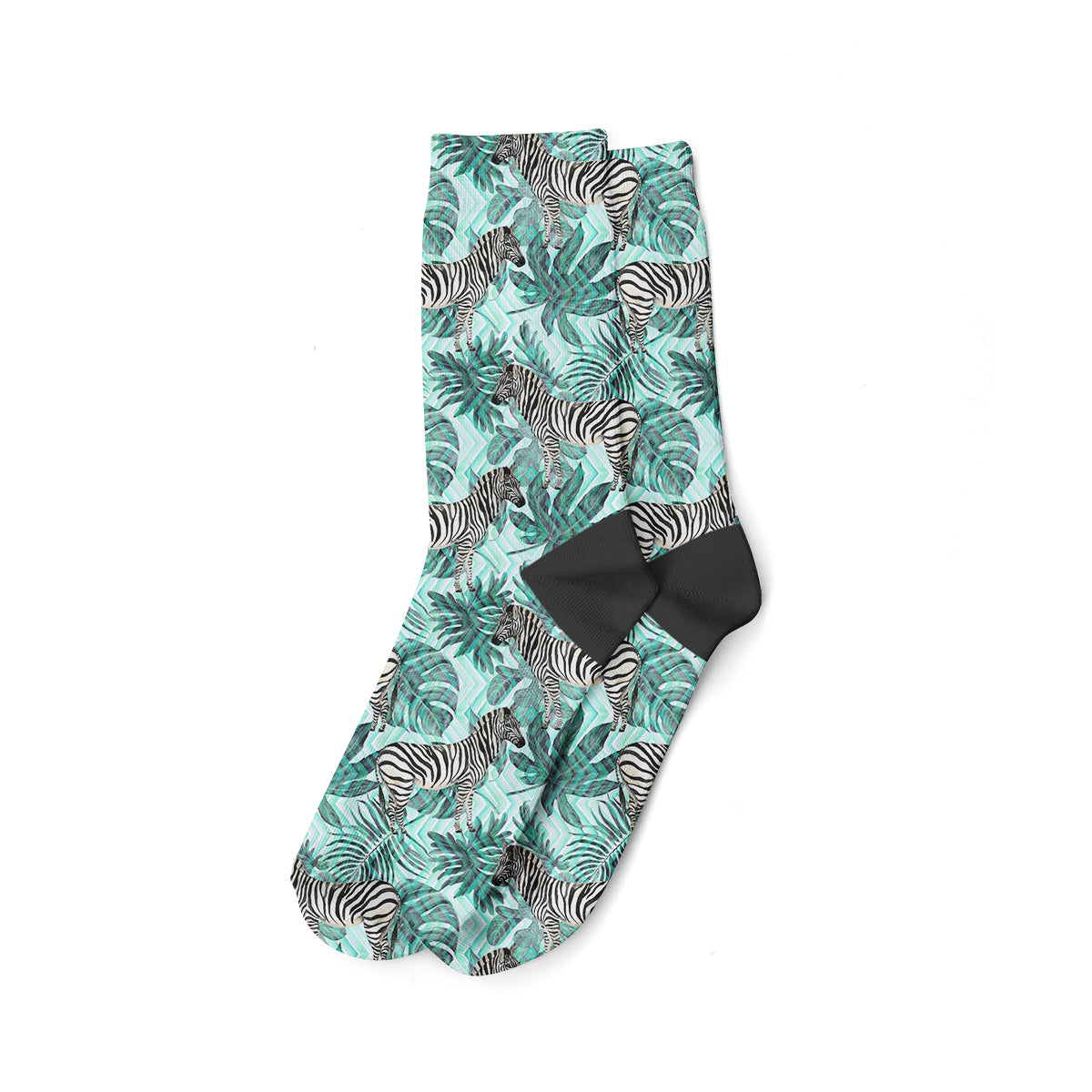 Floral Zebra Soket Çorap