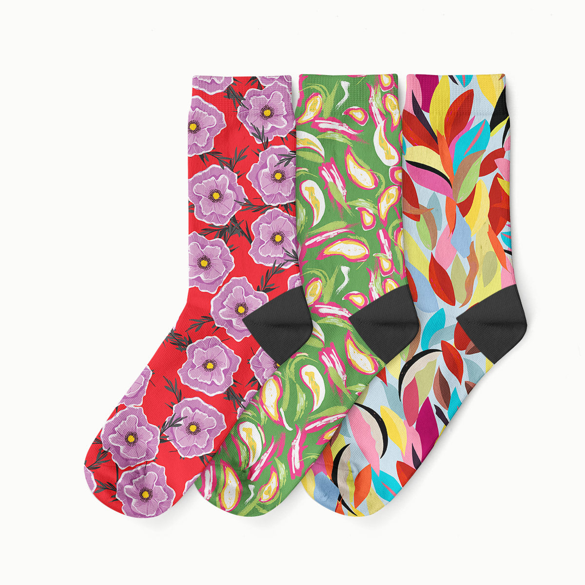 Floral 3'lü Soket Çorap Set