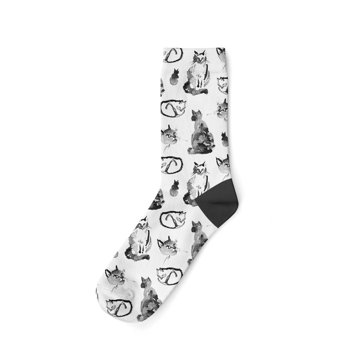 Siyah ve Beyaz Kediler Soket Çorap