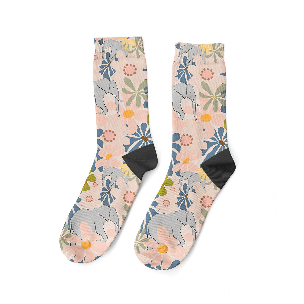 Çiçekli Filler Soket Çorap