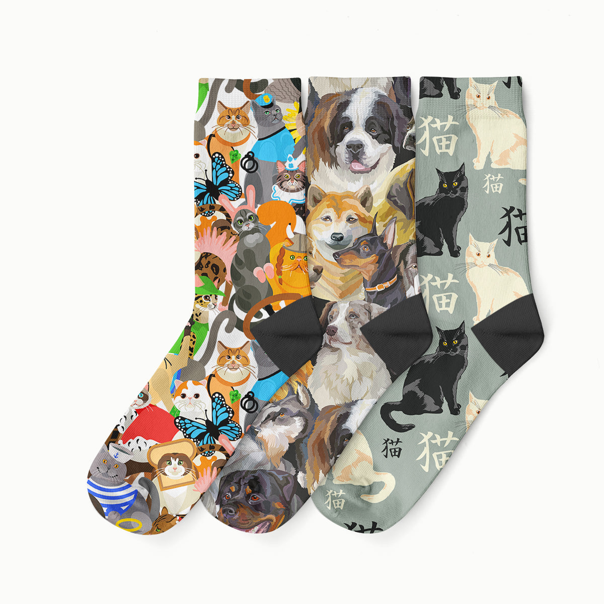 Kedi-Köpek 3'lü Soket Çorap Set
